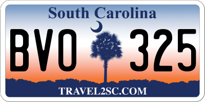 SC license plate BVO325