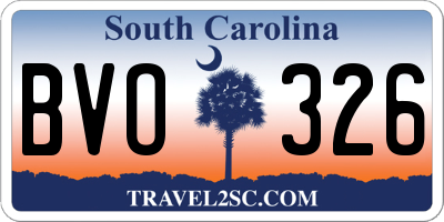 SC license plate BVO326