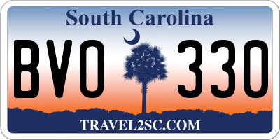 SC license plate BVO330