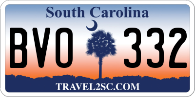 SC license plate BVO332