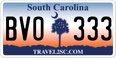 SC license plate BVO333