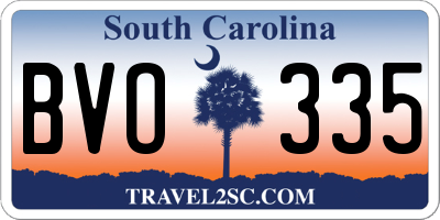 SC license plate BVO335