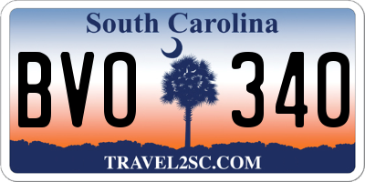 SC license plate BVO340