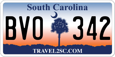 SC license plate BVO342
