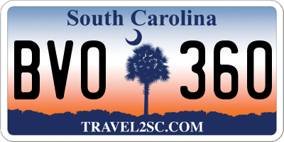 SC license plate BVO360
