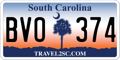 SC license plate BVO374