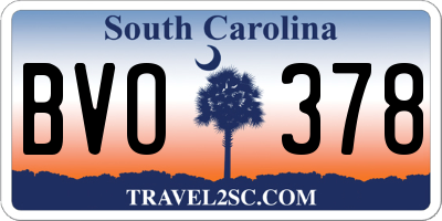 SC license plate BVO378