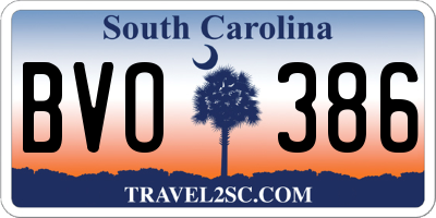 SC license plate BVO386