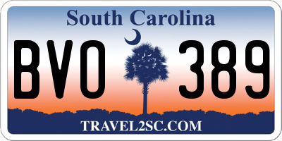 SC license plate BVO389