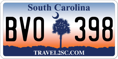 SC license plate BVO398