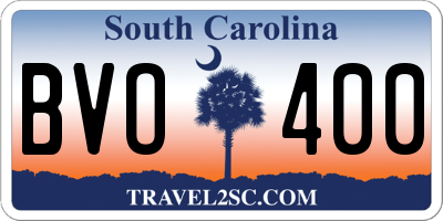 SC license plate BVO400