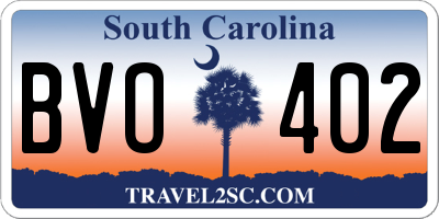 SC license plate BVO402