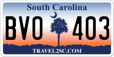 SC license plate BVO403