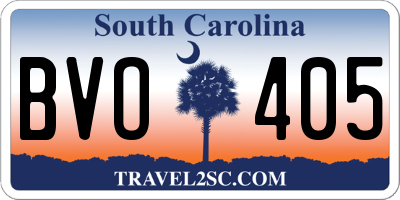 SC license plate BVO405
