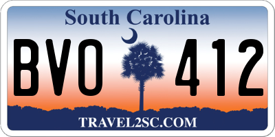 SC license plate BVO412