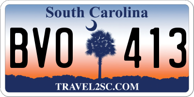 SC license plate BVO413