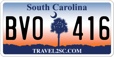 SC license plate BVO416