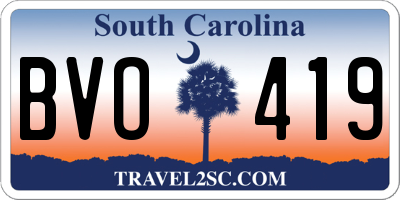 SC license plate BVO419