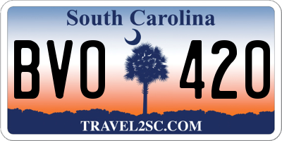 SC license plate BVO420