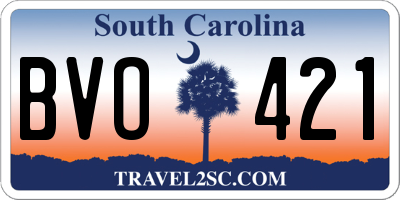 SC license plate BVO421
