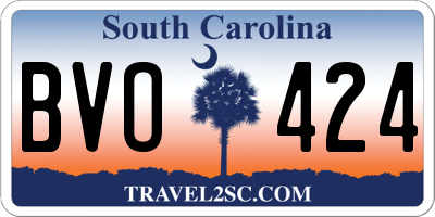 SC license plate BVO424