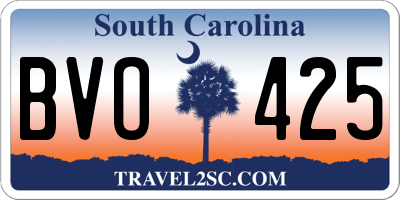 SC license plate BVO425