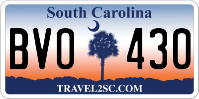 SC license plate BVO430