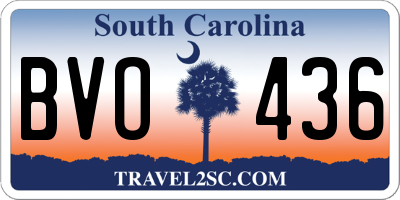 SC license plate BVO436