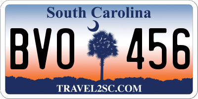 SC license plate BVO456