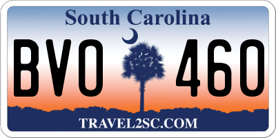 SC license plate BVO460
