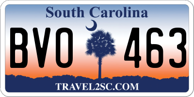 SC license plate BVO463