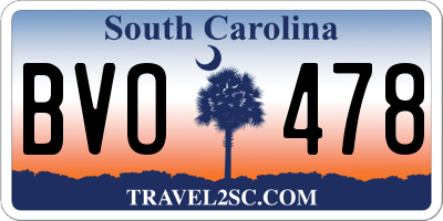 SC license plate BVO478