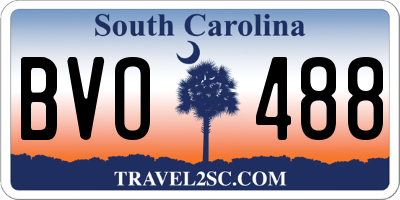 SC license plate BVO488