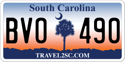 SC license plate BVO490