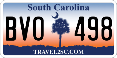 SC license plate BVO498