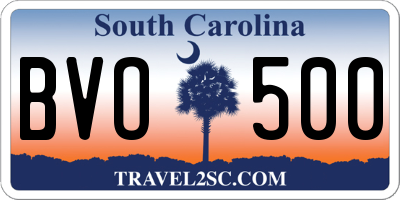 SC license plate BVO500