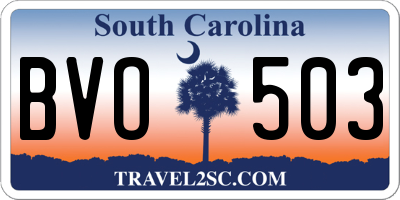 SC license plate BVO503