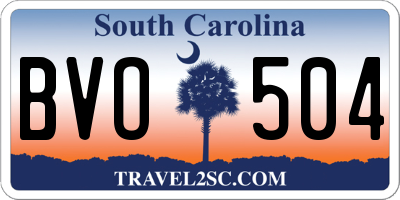 SC license plate BVO504