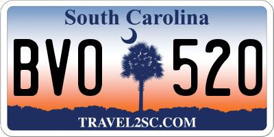 SC license plate BVO520