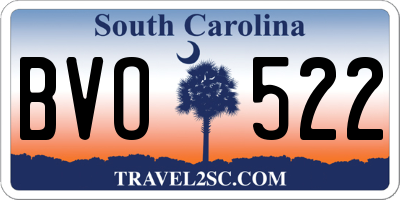 SC license plate BVO522