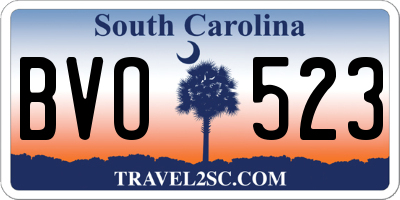 SC license plate BVO523