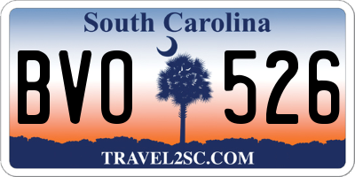 SC license plate BVO526