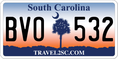 SC license plate BVO532