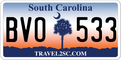 SC license plate BVO533