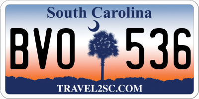 SC license plate BVO536