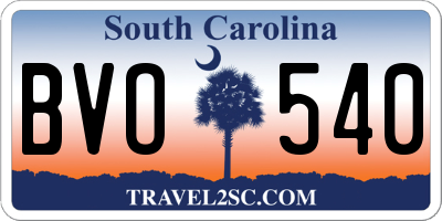 SC license plate BVO540