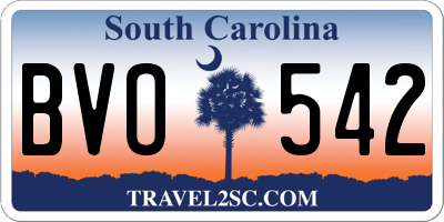 SC license plate BVO542