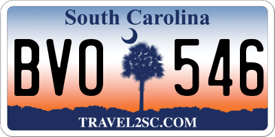 SC license plate BVO546
