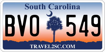 SC license plate BVO549