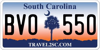 SC license plate BVO550
